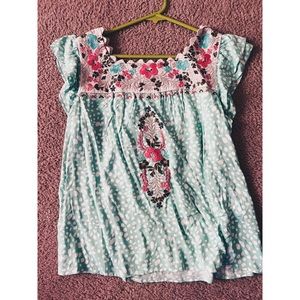 Boutique Milo Embroidered Yoke Top (**NWT — see description)